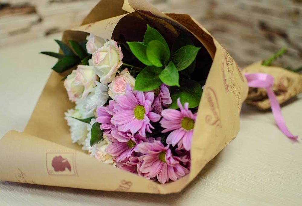 Букет цветов из: Розы и Хризантемы в Поречье Рузского района