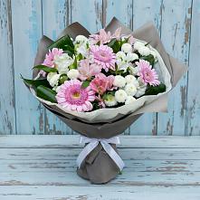 Букет цветов из:  Герберы, Альстромерии и Хризантемы #REPLACE_PRED# Поречье Рузского района