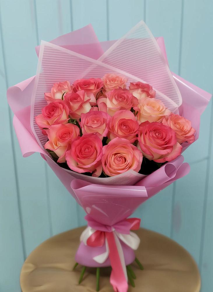 Букет 15 Розовых роз Равель в Поречье Рузского района