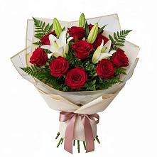 Букет цветов из:  Лилии и Розы #REPLACE_PRED# Поречье Рузского района