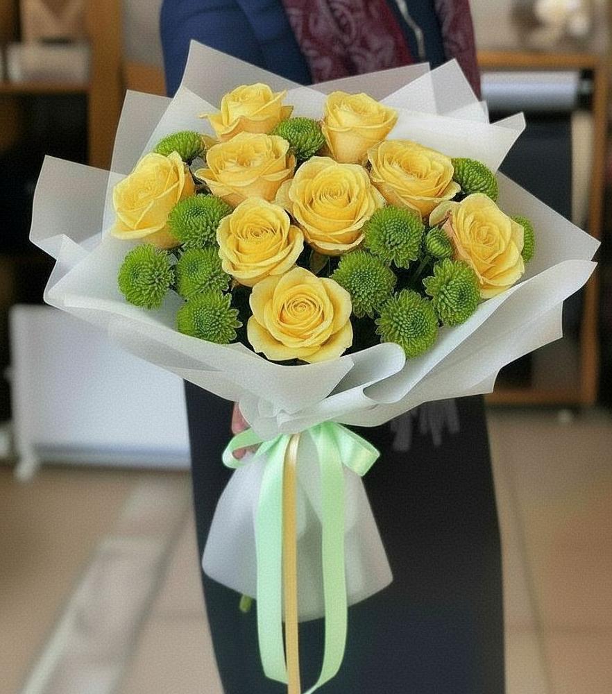 Букет цветов из: Хризантемы и Розы в Поречье Рузского района
