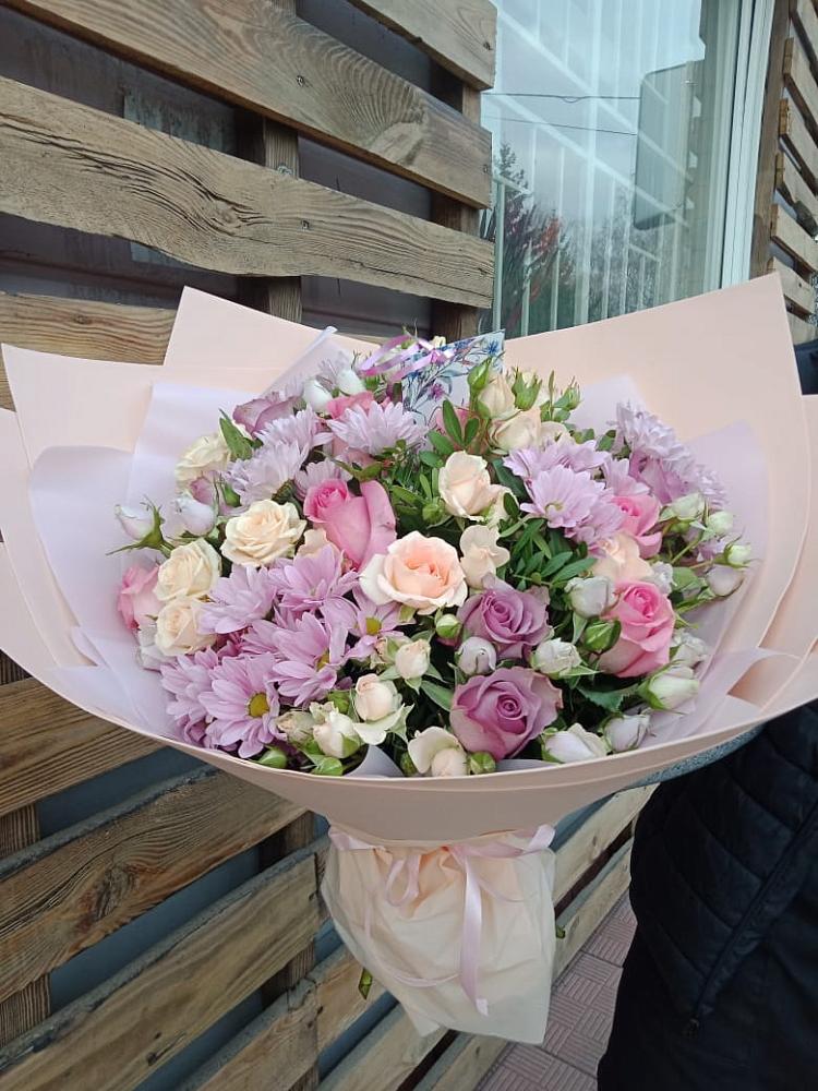 Букет цветов из: Розы и Хризантемы в Поречье Рузского района