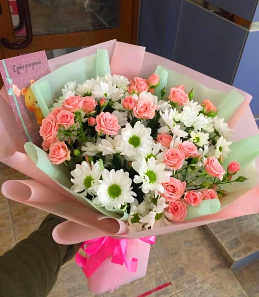 Букет цветов из: Розы и Хризантемы в Поречье Рузского района