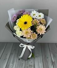Букет цветов из:  Розы, Герберы и Хризантемы #REPLACE_PRED# Поречье Рузского района