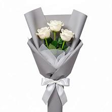 Букет 3 белые розы #REPLACE_PRED# Поречье Рузского района
