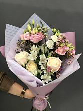 Букет цветов из:  Альстромерии, Розы и Лизиантусы #REPLACE_PRED# Поречье Рузского района