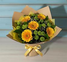 Букет цветов из:  Герберы и Хризантемы #REPLACE_PRED# Поречье Рузского района