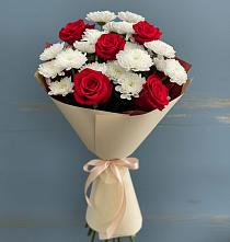 Букет цветов из:  Розы и Хризантемы #REPLACE_PRED# Поречье Рузского района
