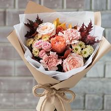 Букет цветов из:  Гвоздики, Хризантемы и Розы в Поречье Рузского района