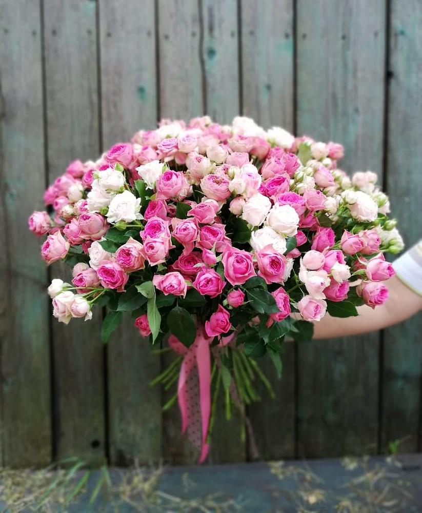 Букет Розовые кустовые розы Натали и Лав Лидия в Поречье Рузского района