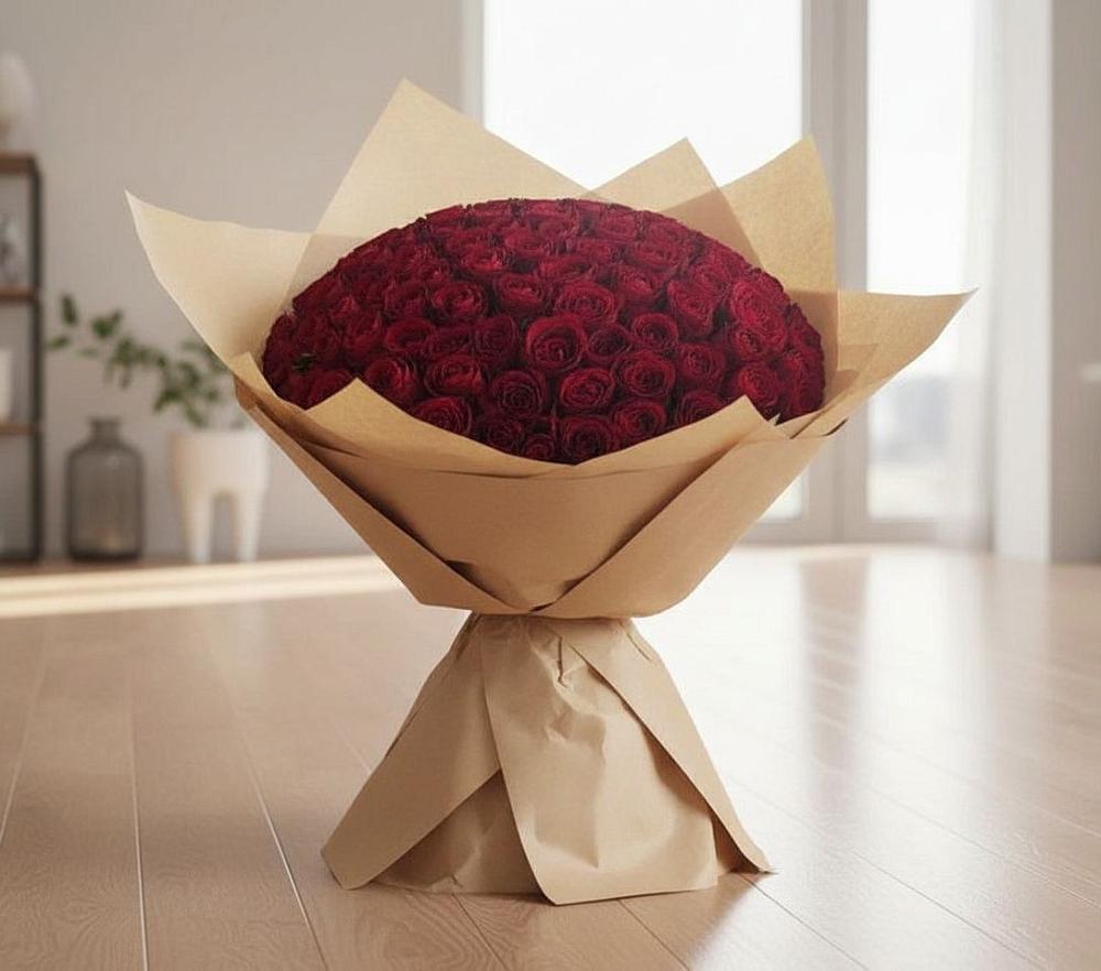 Букет 101 Красная роза в Поречье Рузского района