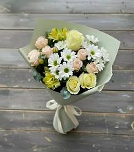 Букет цветов из:  Альстромерии, Розы и Хризантемы #REPLACE_PRED# Поречье Рузского района
