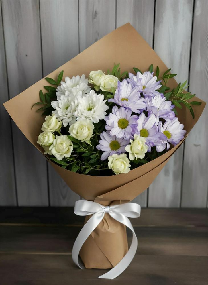 Букет цветов из: Хризантемы и Розы в Поречье Рузского района