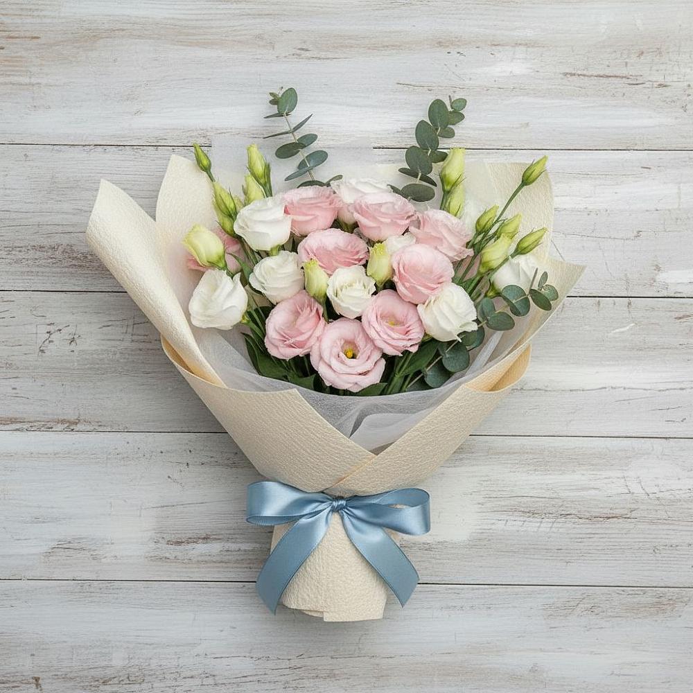 Букет цветов из: Лизиантусы в Поречье Рузского района